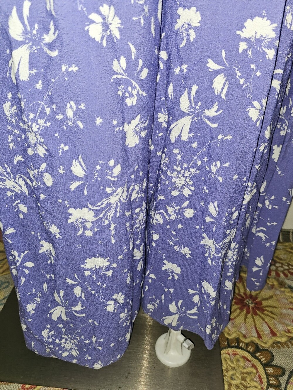 Free People Purple Floral Smocked Jusmpsuit Small - Picture 6 of 12